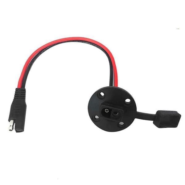 2X SAE-kontakt - SAE-strömkontakt sidoväggsport, solcellsäker SAE snabbkoppling solpanel [D] black  red