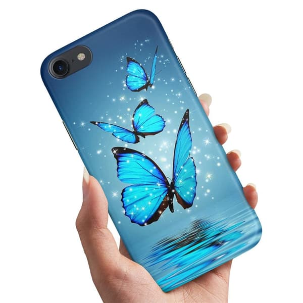 Apple iPhone 7/8/SE Gjennomsiktig Deksel Glitrende Sommerfugler[D] 26