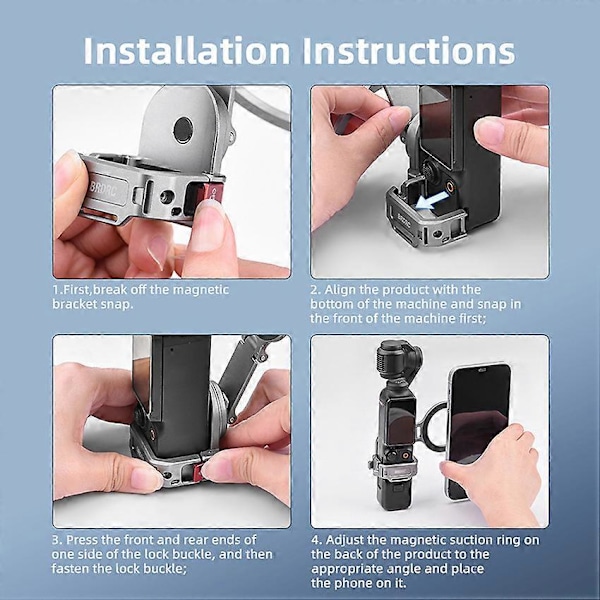 Teleprompter Magnetisk Fäste Adapter Bezel Expansionsskydd Fäste Tillbehör för DJI OSMO POCKET 3
