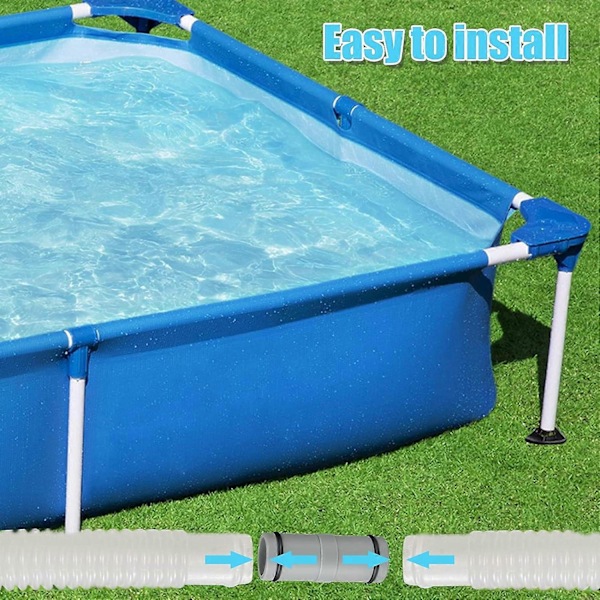 T-stycksförlängning för slangkoppling, 38 mm till 32 mm, poolslangadapter för Intex Bestway Coleman, 3-vägs ventilslangkoppling med rostfritt [D] 2-way Valve 2 Items