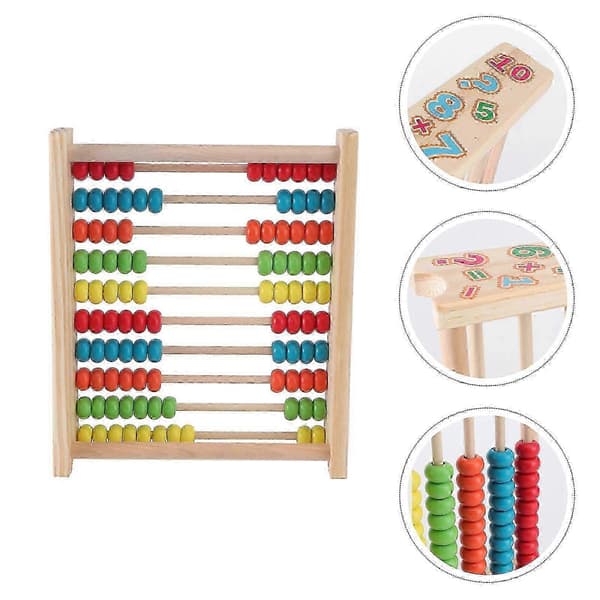 1 stk. Pædagogisk legetøj Træ Abacus Ti Gear Rack Abacus Klassisk Trælegetøj til Børn[D]