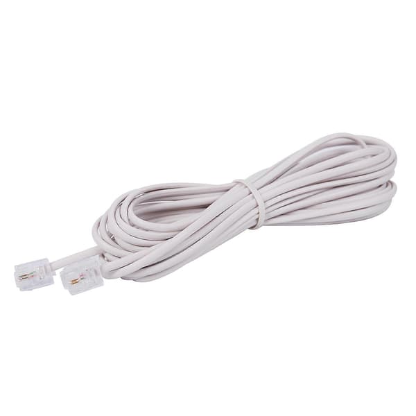 2X 6P2C RJ11 Han til Han Stik Telefonlinje Kabelledning 5M[D] ClearWhite