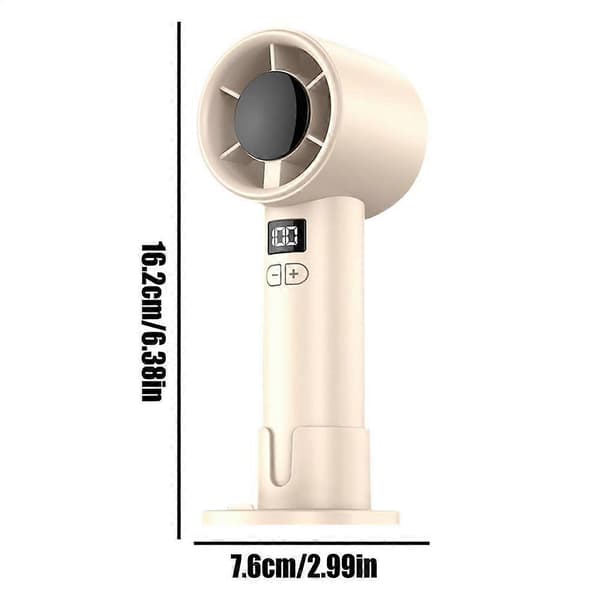 Håndholdt genopladelig ventilator 100 hastigheder USB køleventilator hjemmekontor indendørs (D) Creamy White