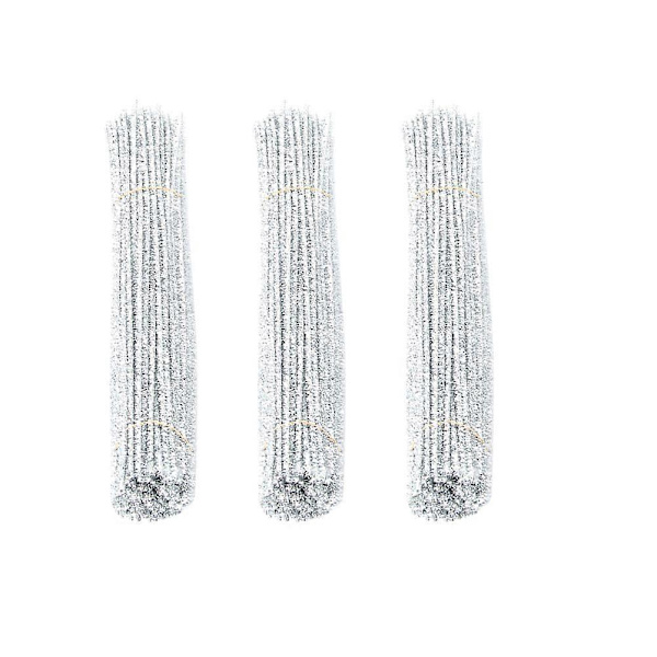 300 st DIY Böjbara Glitterpinnar, Vridbara, Julpinnar (Silver)[D]