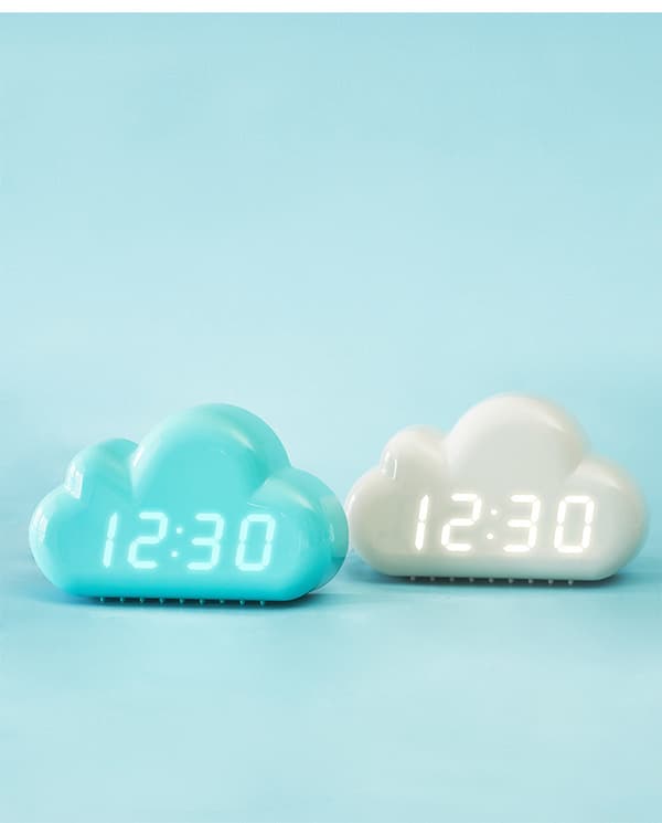 Mini firkantet vekkerklokke med timer