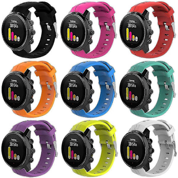 Silikoninen kellon ranneke Suunto Spartan Sport -kelloon jousitangoilla ja työkalulla[D] Black Other Phone Models
