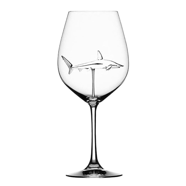 Rödvinsglas med haj inuti bägare glas klart glas hem bar fest 1pcs
