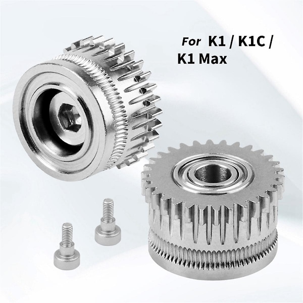 Härdat Stål Extruder Växel för K1/K1C/K1 Max/Ender3v3/V3Plus Slitstark Dubbelväxel