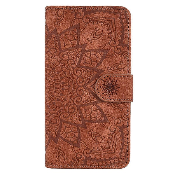 Imprint Mandala Blomma Stativ Plånbok Läderfodral Skal Cover för Samsung Galaxy A50/A50s/A30s