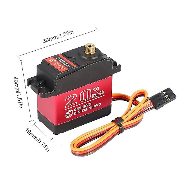DS3218 180 graders digital RC servo 20 kg vridmoment vattentät metall RC servomotor Orange