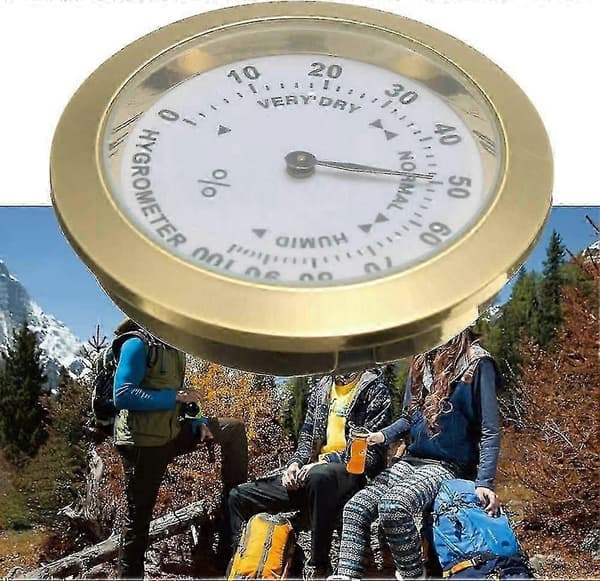 Analog cigarrhygrometer, precisions rund glashygrometer för cigarrlåda, cigarrskåp [WSY]