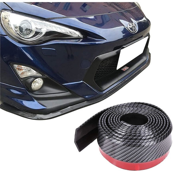 Självhäftande frontspoilerläpp, 2,5M universell tuning frontspoiler skydd av kolfiber för bil personbil [kk]