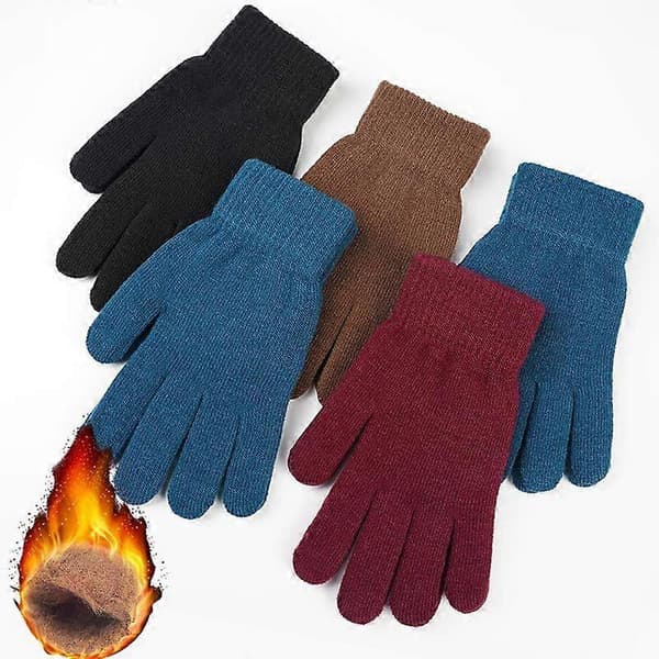 4 Par Stretchiga Varma Stickade Handskar Storpack För Herr Dam[D]