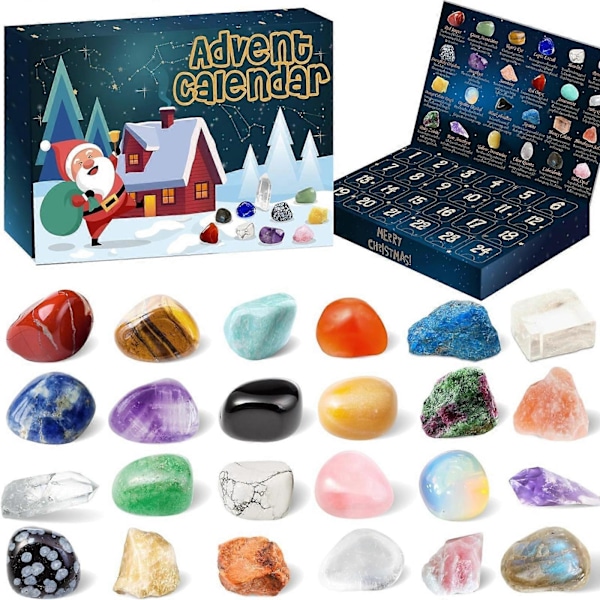 Adventskalender 2024 24 Naturlige Krystall Agat Dager Barnas Adventskalender 24 Dager Av Serie Jul Nedtelling Kalender adventskalender 2024 Chri