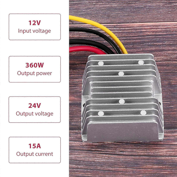 12 V - 24 V 15 A 360 W DC-DC-muunnin 360 W Step Up DC-muunnin [D] As shown