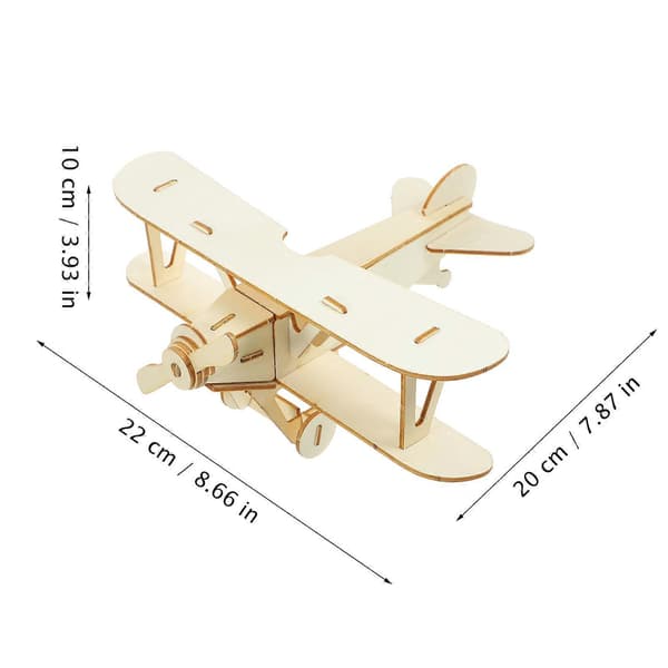 DIY Flymodel Træflymodel Sæt til Børn Praktisk Leg [D] Light Brown 21.00X17.00X0.20CM