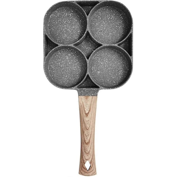 Non-stick stegepande, æg- og hamburgerpande, 4-huls