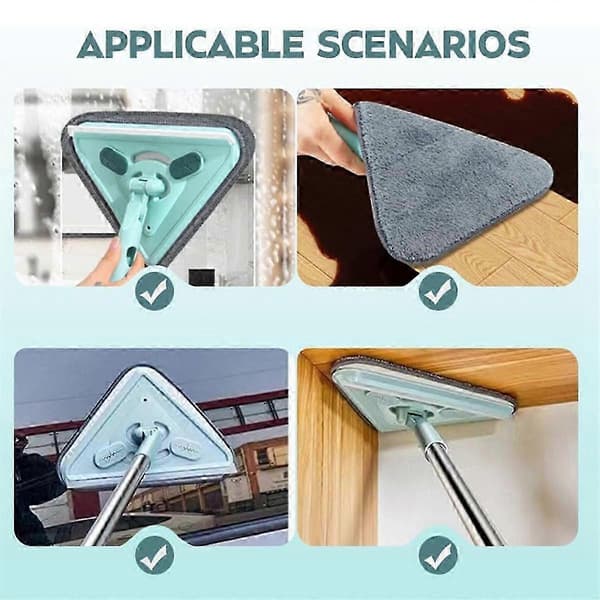 Trekantet våd og tør moppe med multifunktionelt design[D] Light Green
