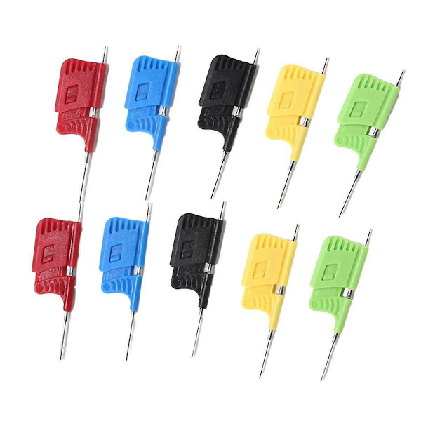 10 stk. SDK08 testklemmer med jumperkabel IC testkrogklemmer 40V ultralille klemme 2A testklemme til [D] As Shown