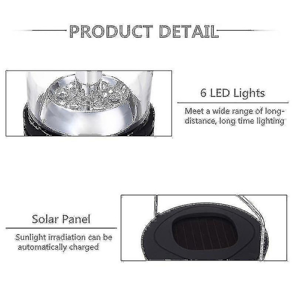 Håndsving Solcellelampe Multifunktionel Nød LED Lampe Udendørs Campinglanterne[D]