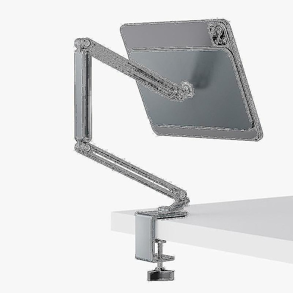 Magnetisk iPad-ställ med lång arm, justerbar tablethållare för iPad Pro 12,9 / 11 tum, aluminiumklämma för skrivbord