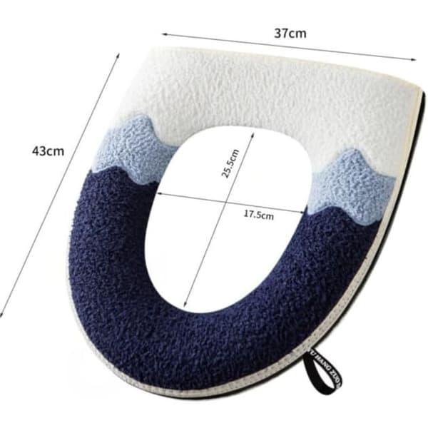 Toalettsitsöverdrag - 2-pack - Akrylfiber - Mjukt och varmt - För oval sits - Grå Multicouleur
