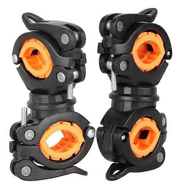 360 graders roterende sykkellys dobbelholder LED frontlykt lampe pumpe styrefeste[D]