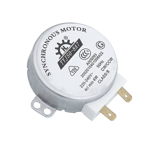 TYJ50-8A7 AC 220V-240V 4RPM 4W CW/CCW Mikrobølgeovn Dreibar Synkron Motor