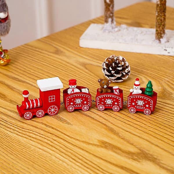 Julepynt juletre tog barnehage julegave vindusutstilling juleleker[D] White four sections