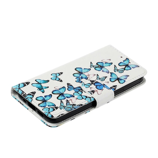 Marmor Lærtelefonveske For OnePlus 13 Little Blue Butterflies