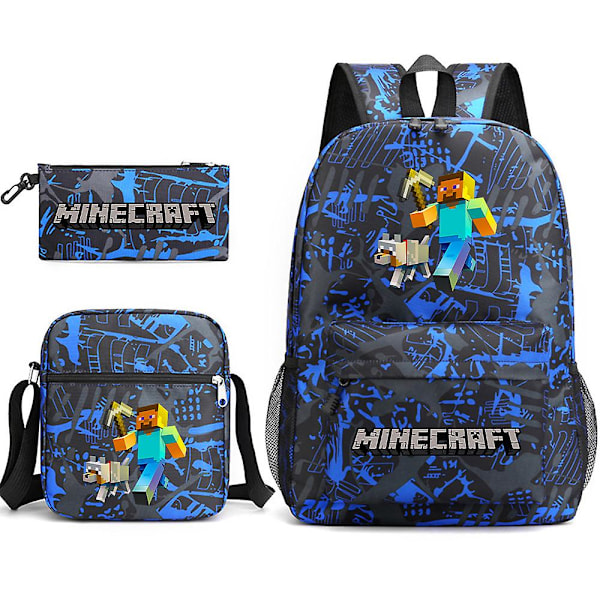 Minecraft Koulukassit, Kynäkotelo ja Olkalaukku, Kolmiosainen Sarja _25