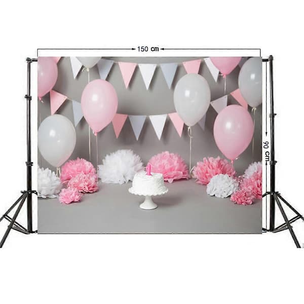 Gratulerer med dagen Baktepper Stoff 3D Effekt Rektangulær Form Fotostudio Bakgrunn for Barnebursdag 90x150cm 1Sett[D] Multi