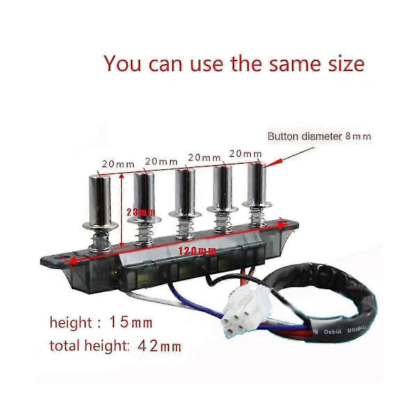 Køkkenhætte 5-knapskontakt Universal Tilbehør Kontaktstyringspanel Controller Kb