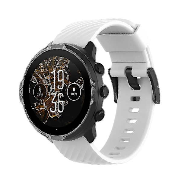 For Suunto 7 Solid Farge Silikon Klokkereim[D] White