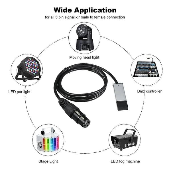 USB til Interface Adapter Kabel til Scene Disco Moving Light Computer PC DMX512 Controller Signal Konvertering[D] Black