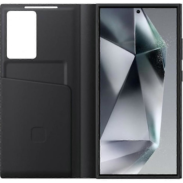 Officiel Galaxy S23 Ultra, Galaxy S24 Ultra Smart View Wallet Case Beskyttelsescover, Sort[D]