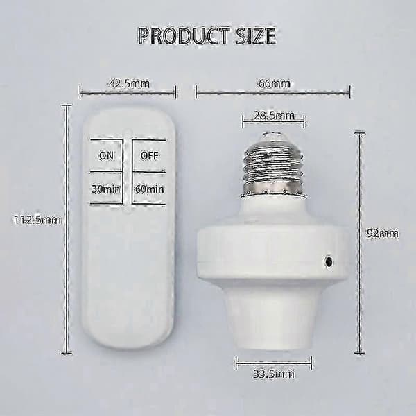 f E26 / E27 Trådløs Fjernkontroll Lys Lampe Base På/Av Bryter Sokkel[D] 110V