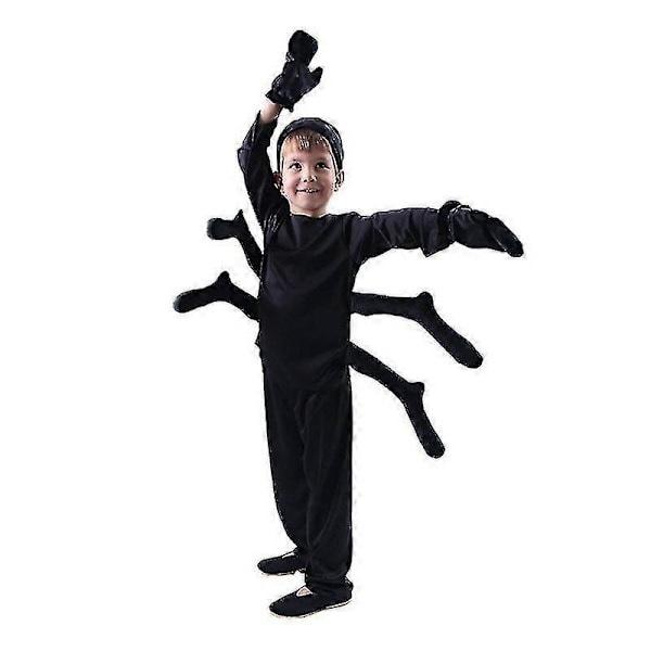 Barne Kostume Sort Edderkop Tarantula Cosplay Til Drenge Piger Halloween Purim Karneval Fest Fantasia Klæd Ud 130-140CM