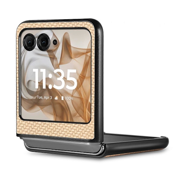 Carbonfiber-tekstur Telefonetui til Motorola Razr 50 Khaki