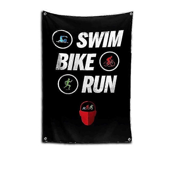 3x5 Ft I-ironmans Flag Polyester Digitaltrykt Banner Til Garage Vægkunst Udendørs Dekoration Med Messingøje T-triathlons[D] QZ60x90cm(24x35in) as the picture40211