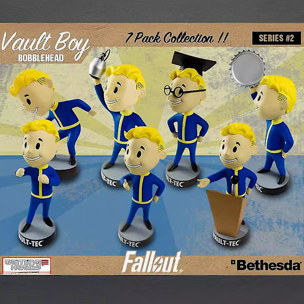 Fallout 4 Fallout Boy Q-versjon 7 bobbleheads Vault Boy-figurer i eske