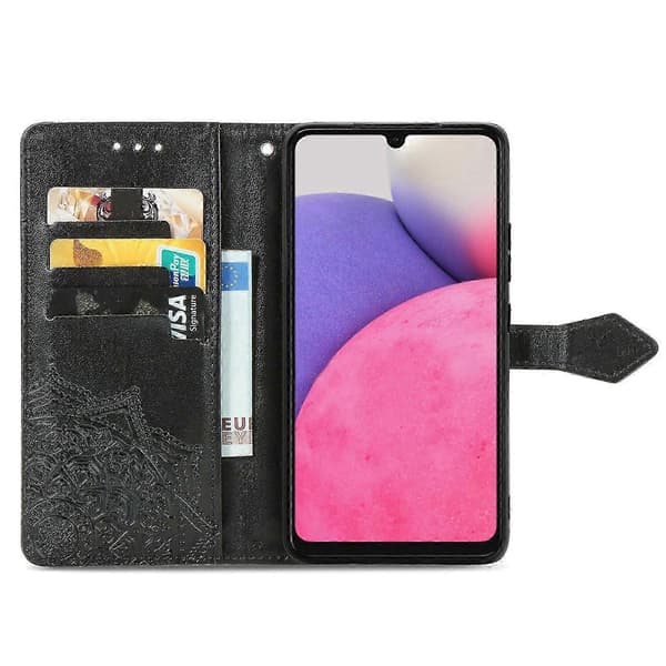 För Samsung Galaxy A33 5G Mandala Blomma Präglat Läderfodral[D] Black