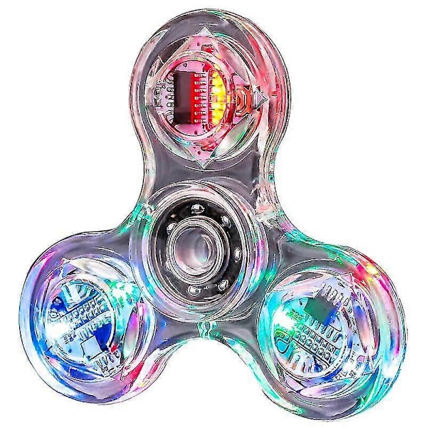 Krystal Luminous LED Lys Fidget Spinner Hånd Top Spinners Gløder i Mørke EDC Stressaflastende Legetøj Gyroskop