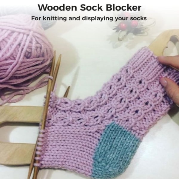 6 justerbara träsockblock för stickade strumpor