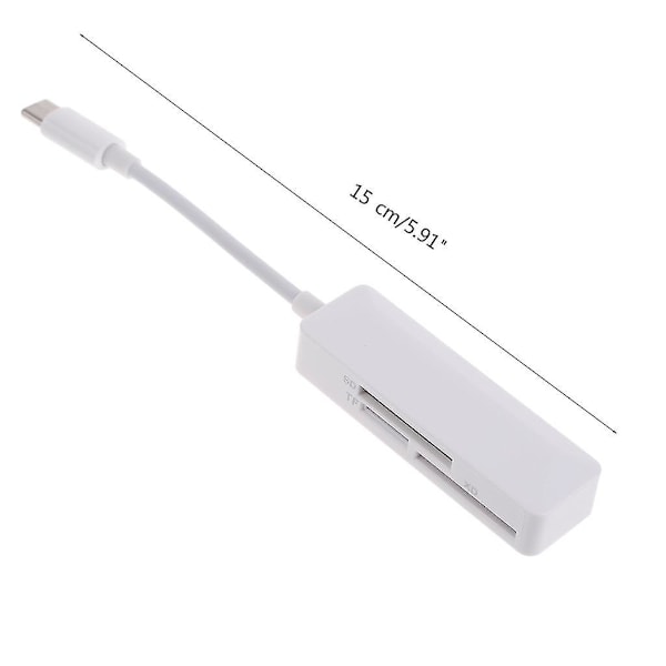 Kortlæser USB C Kortlæser Adapter Understøtter TFSD XD Hukommelseskortlæser