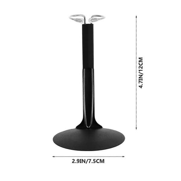 1 st Dockställ Docka Legering Display Rack Fäste Soldat Displayställ [D] Black 12X7.5X7.5CM