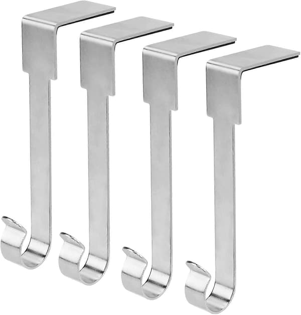 Heng sølvstrømper med metallkroker til julepynt