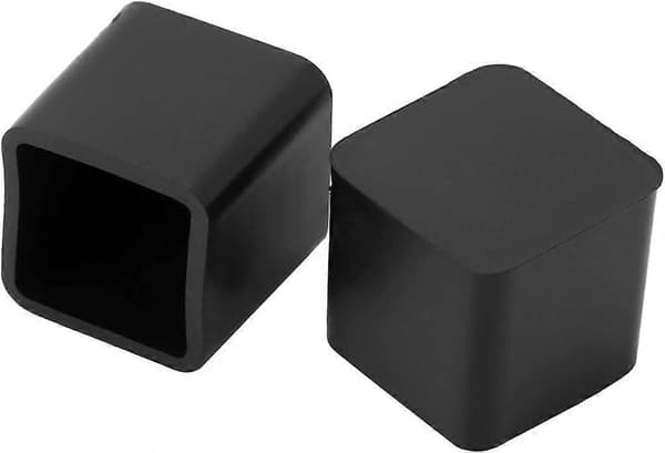 Firkantede gummiendestykker for stoler, bord, møbelben, 50 mm (Svart 4 stk)[D]