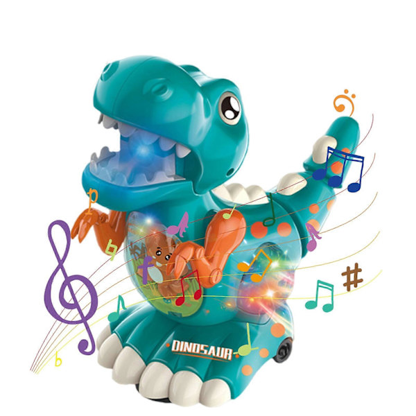 Ny Ankomst Baby Leksaker Krypande Gående Dinosaurieleksaker Med Musikaliska Ljusleksaker för 1 2 3 År Gamla Pojkar Och Flickor Baby Sensoriska Leksaker[D] Green