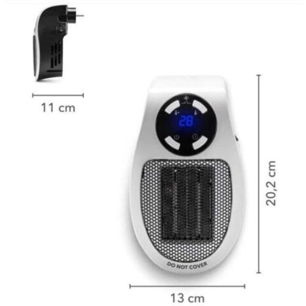 Mini veggmontert radiator med fjernkontroll, oppvarming (D)